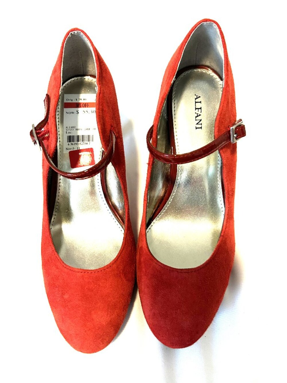 NWT Alfani shoes, red suede, size 7